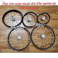 Spot goods▦▣Size 12,14,16,18,20  rim set for BMX KIDS FOLDING bike double thread rear hub steel