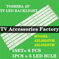 TOSHIBA 43L3650VM 43L5650VM TV LED BACKLIGHT BAR READY STOCK 43L3650 43L5650