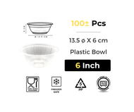 (100Pcs) 4"/5"/6" PP Bowl/Small/Medium/Large TOLI TB300/320/750 Disposable PP Plastic Bowl/Mangkuk P