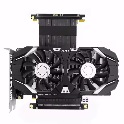 Dual Reverse PCI-E x16 3.0 Graphics Card Extension Cable Full Speed PCIE 16x Riser Extender GPU for 