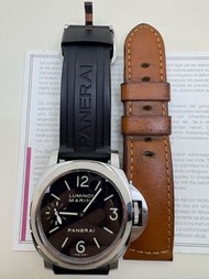 Panerai 沛納海  PAM00111廬米諾44mm精鋼手動機械腕表｜全球1700枚限量｜原裝橡膠+牛皮雙錶帶｜COSC天文台認證