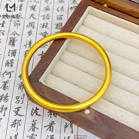 Classy Bangle Women's 24K Gold AU999 - 24K Solid Gold Lotus Bangle, Fine Craft, Office Style Piece