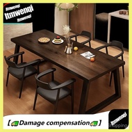 Vintage Style Dining Table for Home Living Room, Solid Wood Legs Dining Table and Chair Set, High-En