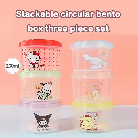 Tupperware Hello Kitty Lunch Box Stackable Lunch Box 3-Piece Food Preservation Box Cute Bento Box Mi