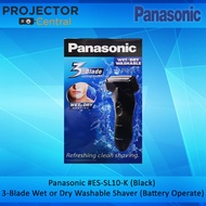 Panasonic #ES-SL10-K (Black) 3-Blade Wet or Dry Washable Shaver (Battery Operate)