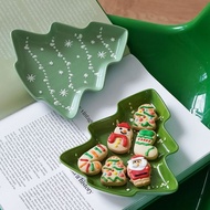 Christmas Atmosphere Ceramic Tray Household Snack Plate Candy Plate Christmas Gift Ceramic Plate Sna