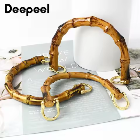 1-5Pcs Deepeel 9/10/12cm Imitation Bamboo Handle for Handbag Purse Kiss Clasp Wallet Woven Bags Hand