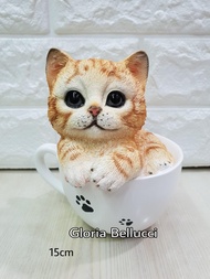 patung pajangan miniatur kucing mug gelas persia anggora