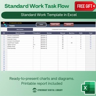 Excel Template - Standard Work Flow Excel (Free 12-in-1 Bundle Excel Course Books)