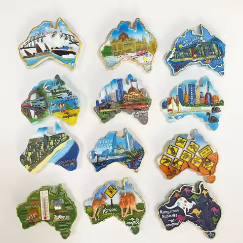 Australia Map Shaped Fridge magnets Melbourne Perth Western Gold Coast Sydney Australi World Travel 