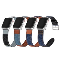 Stylish Leather & Denim Watch Strap for Smart Watch & More - 22mm, 38mm-49mm