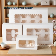 Paper Box 2-4-6-12 Cells for Cupcakes, Egg Tarts, Fruit Tarts with Transparent Lid