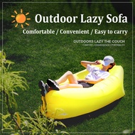 (200*70) Inflatable Sofa Outdoor Lazy Sofa Bed Picnic Camping Hiking Beach Portable Foldable Sleeping Bag Bed Ultralight 150KG Support Couch Air Bed Inflatable Air Lounger Chair Sofa Bed Lazy Bag Camping Hiking Beach 充气沙发 懒人沙发