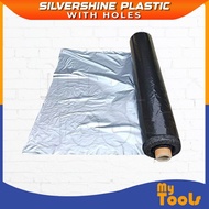 Mytools 1.2M X 250M X 0.03 Micron Every 24" One Hole Silvershine With Holes Roll Irrigation Silver S