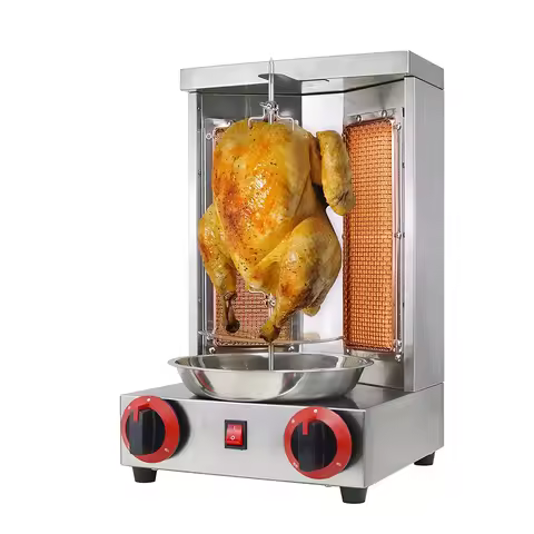 OT25 Shawarma Machine 2 Burners Shawarma Grill Machine Propane Doner Kebab Machine Shawarma Grill wi