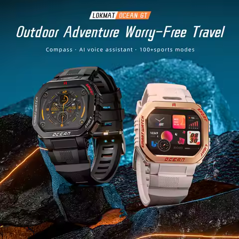 LOKMAT Ocean GT Waterproof Rugged Outdoor Smart Watch Flashlight Watch Unisex Fitness Tracker Touch