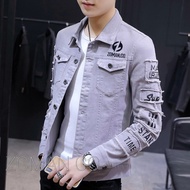 PUTIH New Emblem Z01 GRAY Denim Jean Jacket|Men's Embroidered Casual Jacket|Korean Style Jackets Siz