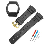 Watch Accessories 16mm Resin Strap Case for Casio G-SHOCK DW5600/5000/5030 GWX5600 Black Silicone Bezel Men's and Women's Sports Band