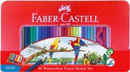 水性色鉛筆／紅色精緻鐵盒裝（60色組）【Faber Castell】 (新品)