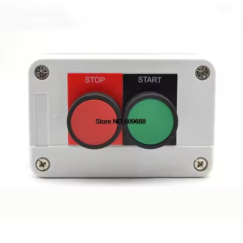 2 Way Push Button Switch Box Control Box With Start Stop Flat Button Two Holes Waterproof Plastic Bu