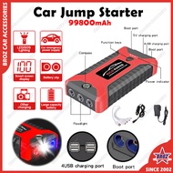 99800mAh Power Car Jump Jumper Starter Car Power Bank Tire Pump Device Emergency Flashlight Inflator