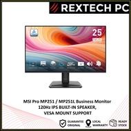 REXTECH MSI PRO MP251 E2 | MP251L 120hz Business Monitor IPS PANEL FHD BUILT-IN SPEAKER -FLICKER FRE