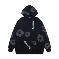 Casual Loose High Street Hip Hop Foam Cotton Hoodie Set Sweatshirt Trendy Brand DENIM TEARS Mens Clo