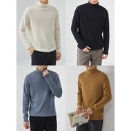Men's Heavy Turtleneck Sweater - 100% Wool Knit | Cool Weather Essential