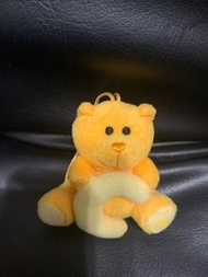 小熊 黃色 約8cm 玩偶 娃娃 熊熊 泰迪熊 字母熊熊 收藏 早期娃娃🌸小娃娃