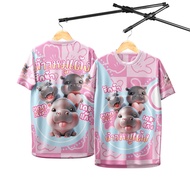 Begin Sportswear (Begin Sportswear) Sports Shirt Hippo Pattern Bouncy Pig Pink 078
