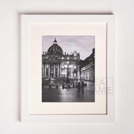 Minimalist White Wooden Photo Frame - 8R Photo Frame, 5cm Matboard