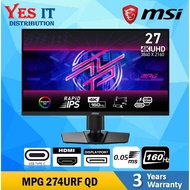 MSI MPG 274URF QD 27'' (UHD, 160HZ, 0.05MS, Rapid IPS) Gaming Monitor
