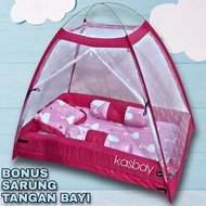 Kasur Bayi Kelambu 1 Set Terbaru 2023 Lengkap Bonus Sarung Tangan Kaki Bayi Bantal Guling Bayi Baru 
