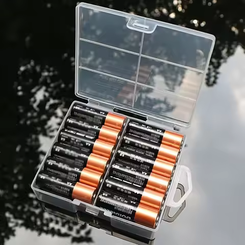 AA/AAA Battery Storage Box Transparent Battery Storage Box Can hold 24 AA Batteries Or 24 AAA Batter