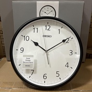 [TimeYourTime] Seiko Clock QXA796K Decorator Matt Black Case White Analog Quiet Sweep Silent Movement Wall Clock QXA796