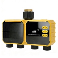 4 Zone WiFi Solar Irrigation Controller Smart Garden Water Timer with Rain Sensor Rechargeable 2800m