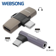 USB Type C Connector Male to Lightning Type C Audio AUX 3.5mm Female DAC WEBSONG
