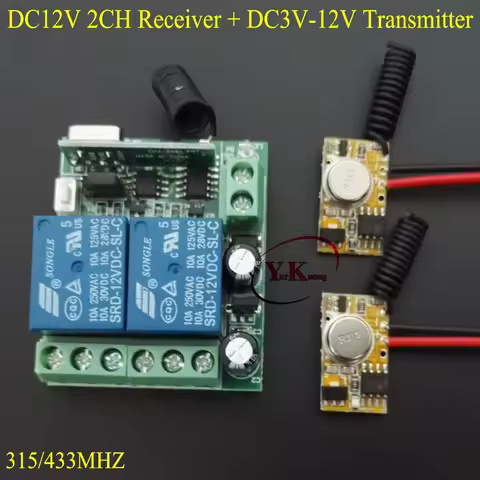 Alarm system Remote Transmitter Input Power transmitting Signal 3V 3.7V 5V9V 12V TX PCB 12V 2CH Rela