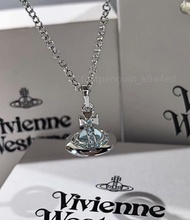 【💖全新】Vivienne Westwood 西太后冰川藍中號 orb土星項鍊（禮盒包裝）