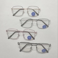 แว่นตากรองแสงสีฟ้า แว่นตากรองแสงบลูบล็อคกรอบโลหะ  แว่นตากรองแสงบลูบล็อคกรอบสี่เหลี่ยม