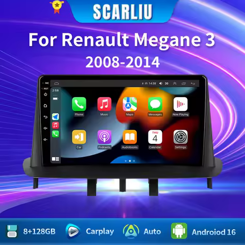 Android 16 Carplay Auto Car Radio Multimedia Player For Renault Megane 3 Fluence Samsung SM3 2008 - 
