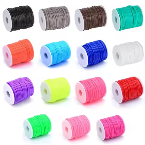 Pandahall 2mm 3mm 4mm Hollow Pipe Tubuing Rubber Cord with 1mm/1.5mm/2mm Hole Solid Rubber Tube Cord
