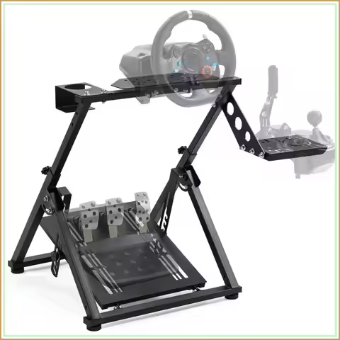 Foldable Racing Wheel Stand Adjustable Cockpit for Logitech G29/G923, Thrustmaster T248/T500, Fanate