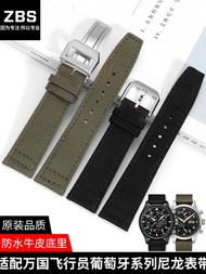 Nylon canvas watch strap accessories are suitable for IWC pilot Little Prince Mark Eighteen Portuguese Seven Chronograph 【JYUE】