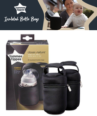 Tommee Tippee Closer to Nature Insulated Bottle Bag | Tommy Tippy Baby Thermal Carry Case for Baby Feeding Bottles Pair