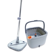 COSWAY Dual Chamber Spin Mop &amp; Mop Refill - Separated chambers for clean and dirty water