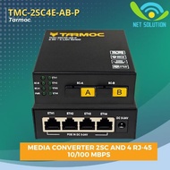 KU09 Ew64 Tarmoc TMC-2SC4E-AB-P | Media Converter Switch 2SC 4LAN / 2 SC 4 LAN 10/100Mbps POE IN 5-2