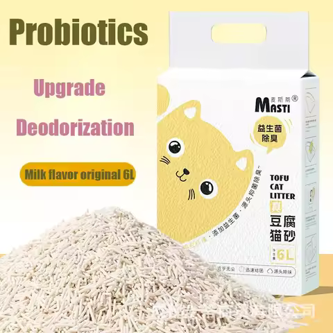 6L Deodorant Tofu Cat Litter Probiotic Deodorizing Sand Carbon Low Dust Absorption Flushable Toilet 