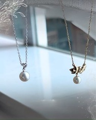 Mikimoto Vintage K18 Diamond Akoya Pearl Necklaces
