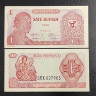 TP 81 : Uang Kertas Kuno Indonesia 1 Rupiah Sudirman Tahun 1968